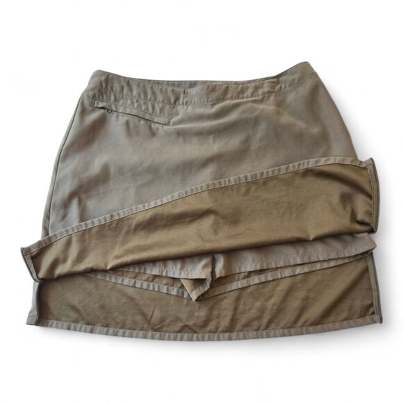 Patagonia Womens Olive Skirt Skort Size 12 Zippered Side Vents & Pocket - Picture 5 of 6